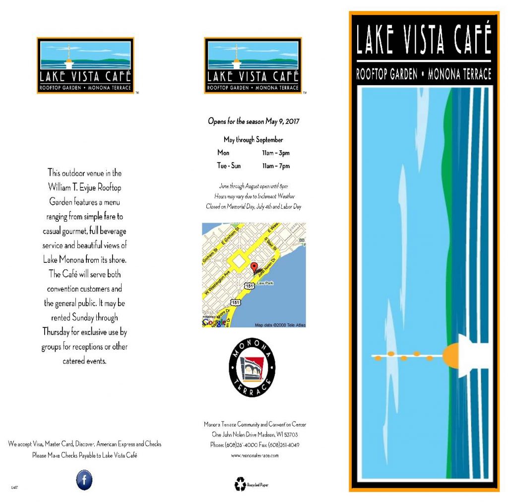 2017 Lake Vista Cafe Menu